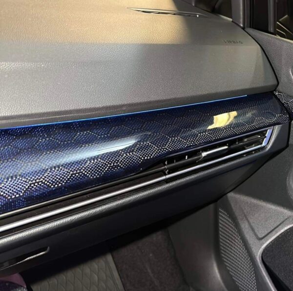 MK8 R Blue Kelvar Honeycomb Dash Trim Combo LHD - Image 2