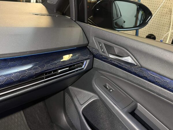 MK8 R Blue Kelvar Honeycomb Dash Trim Combo LHD